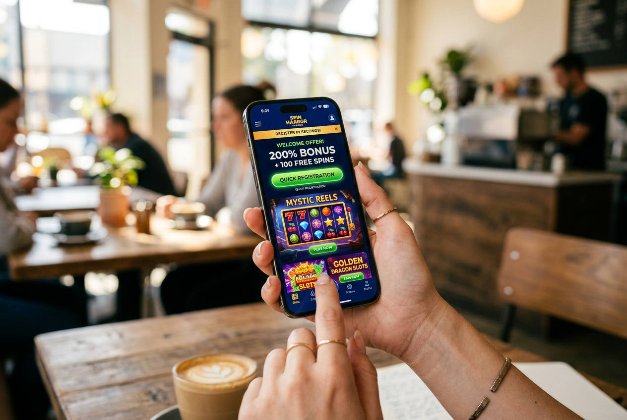 Digital casino interface on a mobile phone