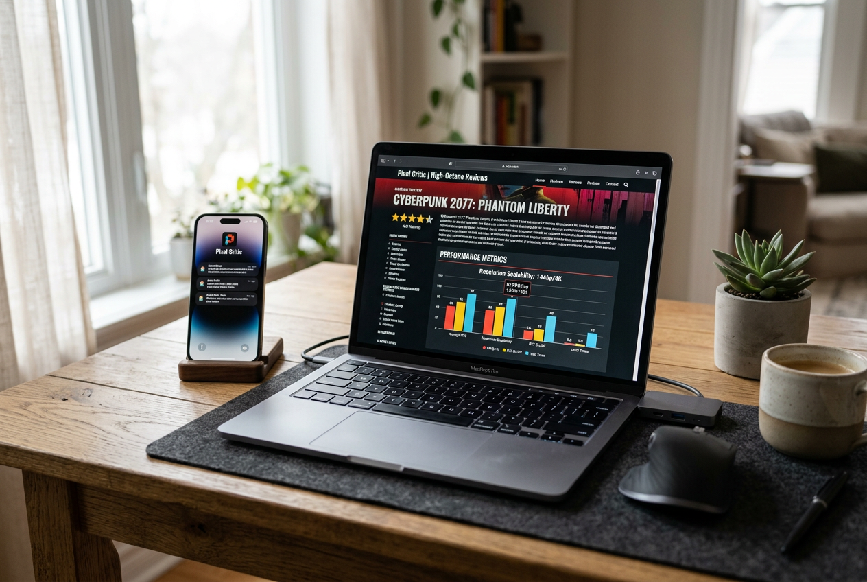 A modern home office setup featuring digital analytics for casino evaluations.